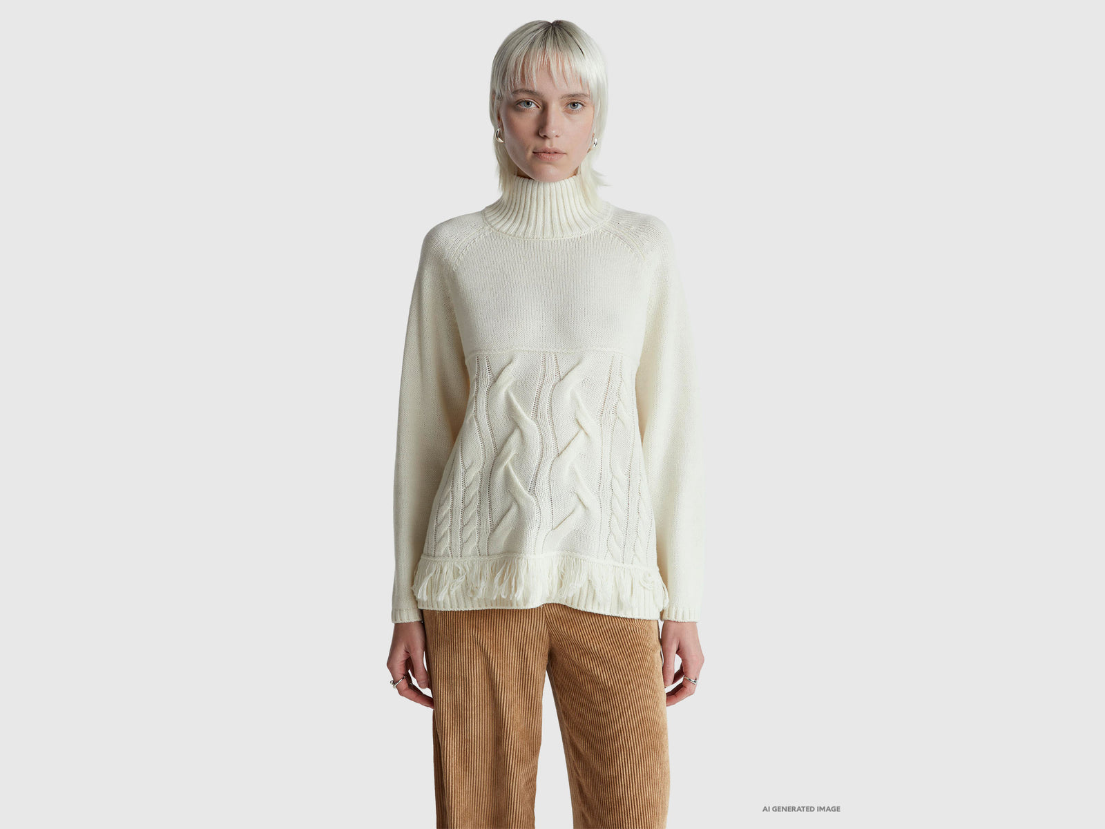 Camisola de gola alta over fit com franjas - ucb_image_F