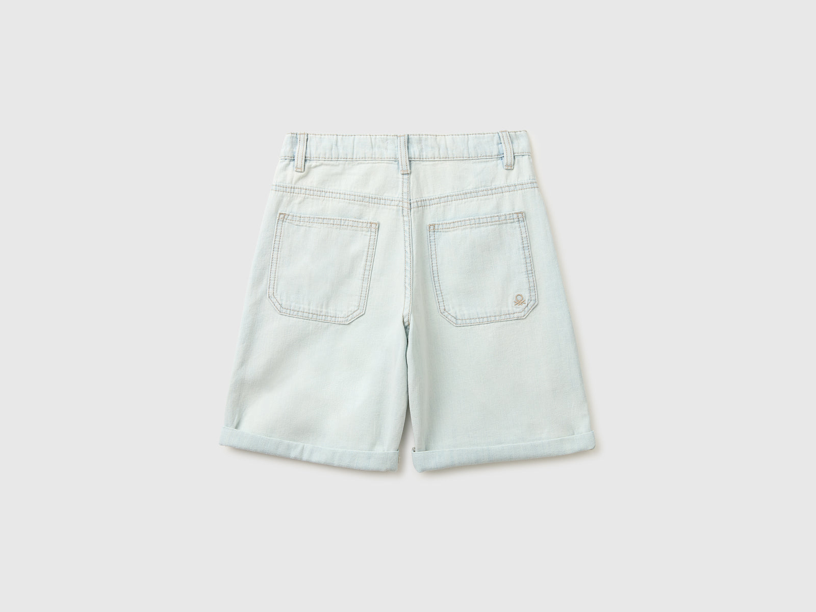 Denim Bermuda shorts with cuffs - ucb_image_BS