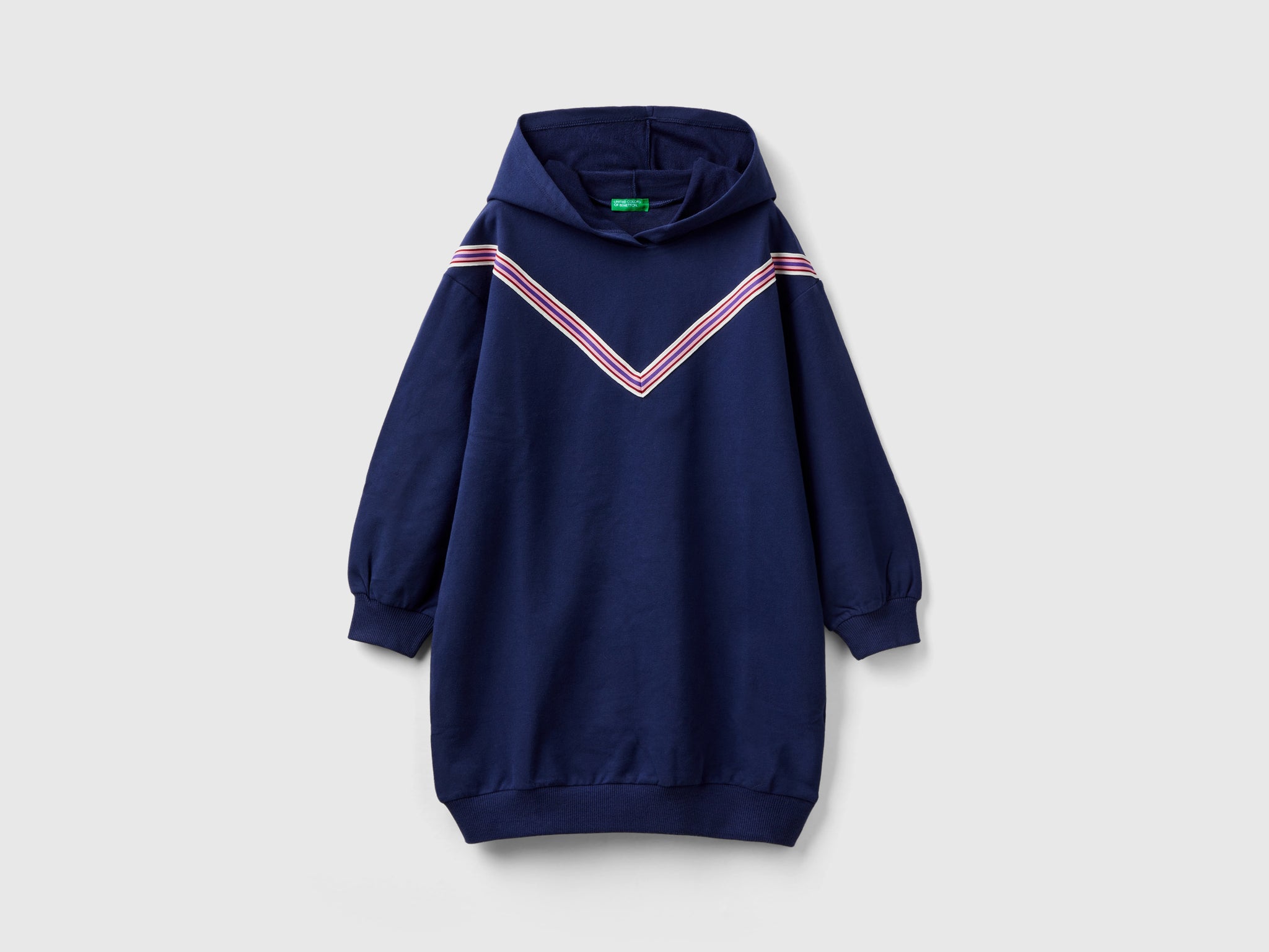 Sweater dress with hood