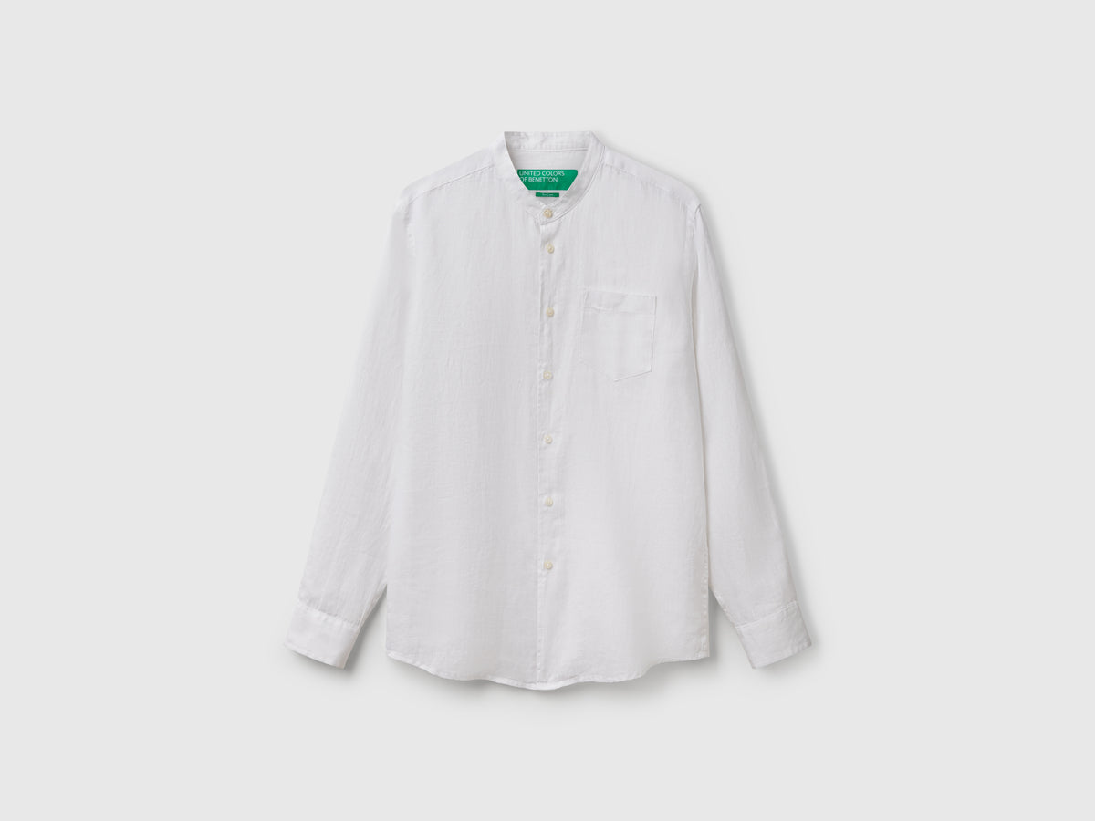 Linen short with Mandarin collar - ucb_image_FS