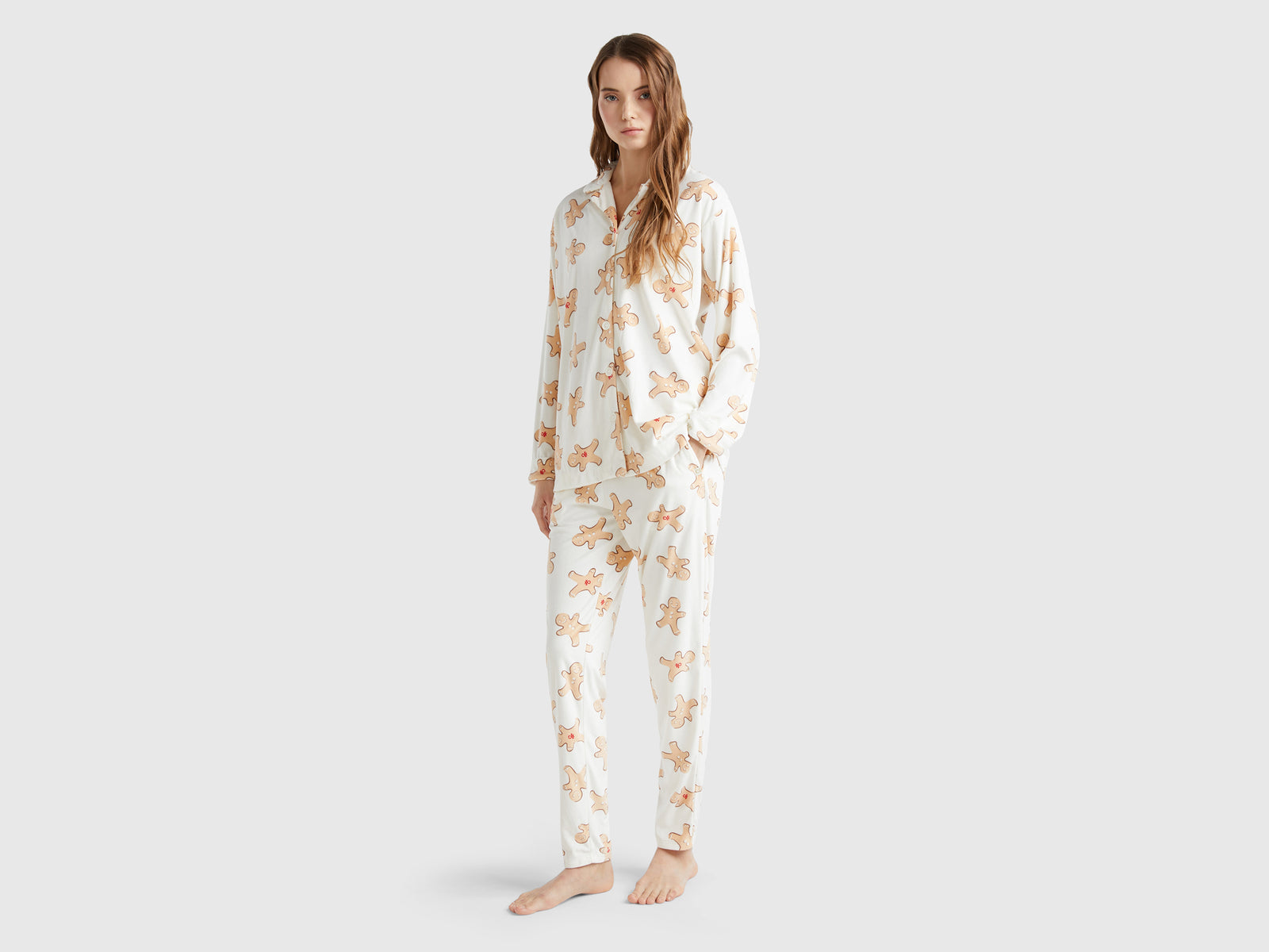 Trousers with biscuit print