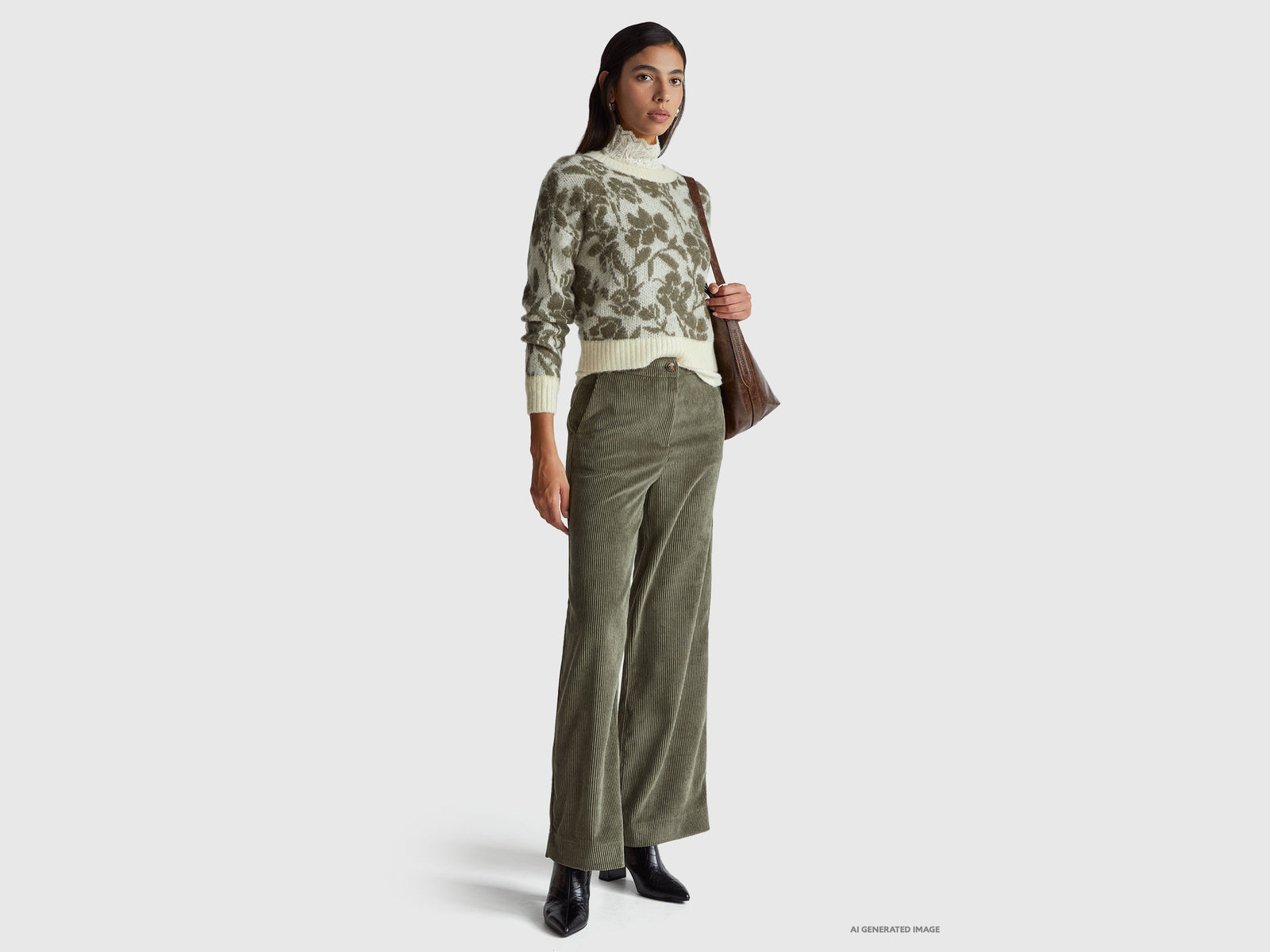 Flared corduroy trousers