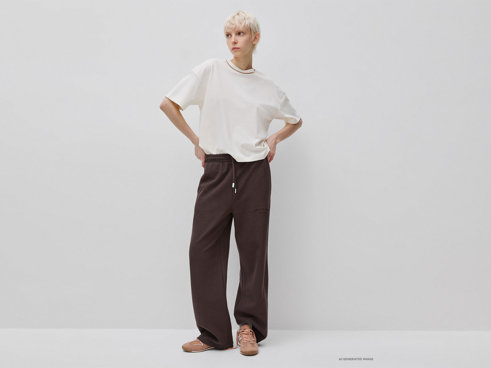 Sports trousers with embroidery