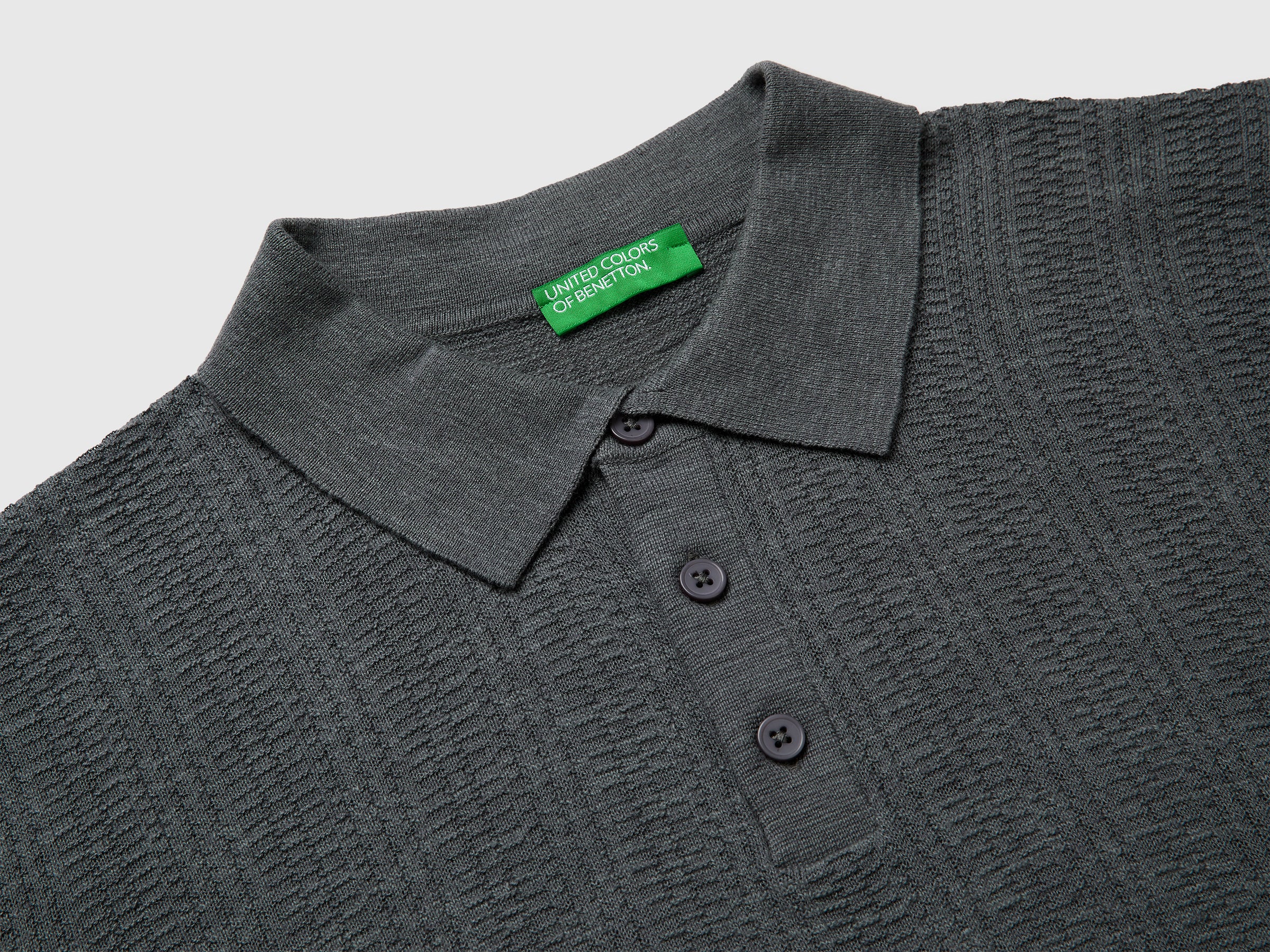 Textured linen blend polo shirt - ucb_image_DS1