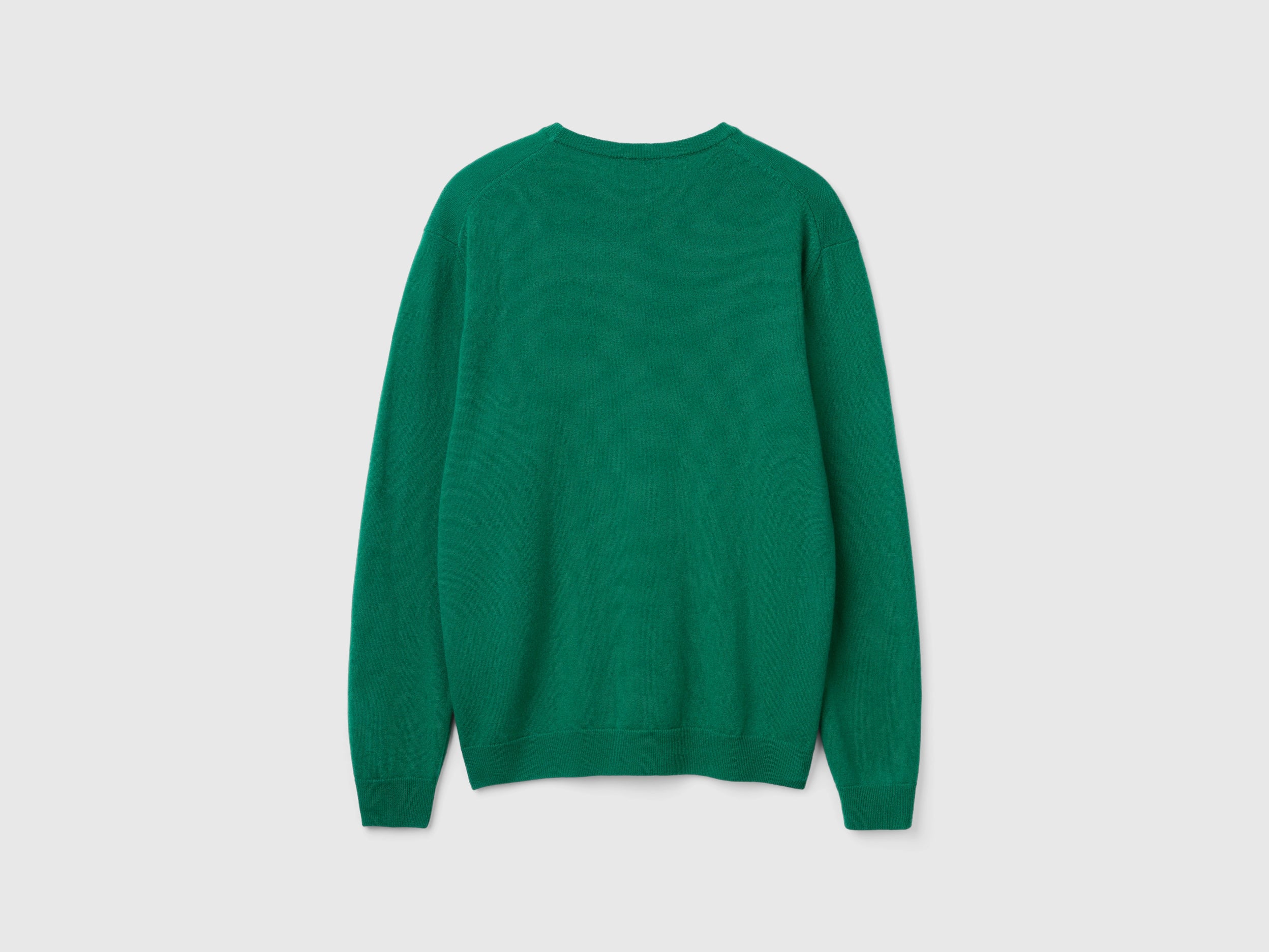 Camisola de gola redonda verde floresta em pura lã Merino - ucb_image_BS