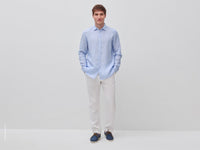 Camisa azul-claro às riscas em linho puro - ucb_image_FY