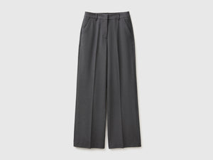 Pantalón ancho en mezcla de viscosa stretch