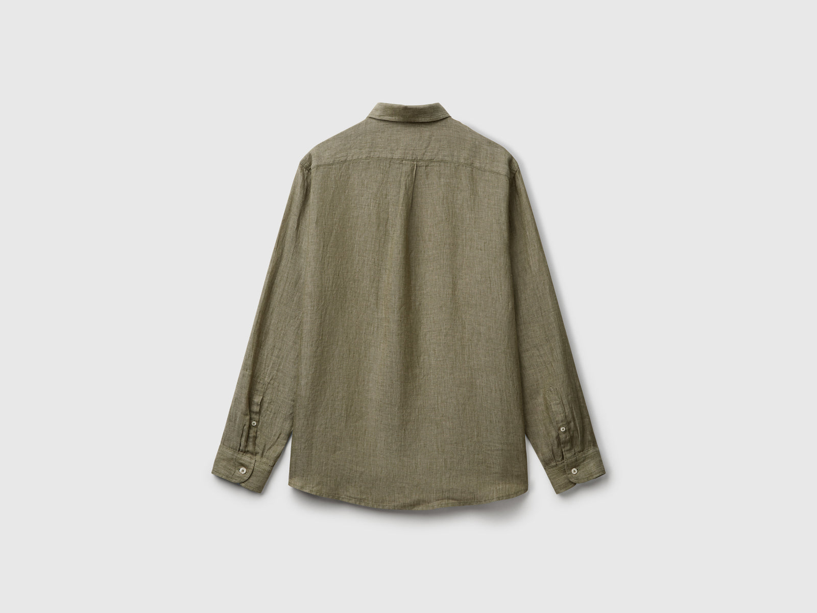 Military green shirt in pure linen - ucb_image_BS