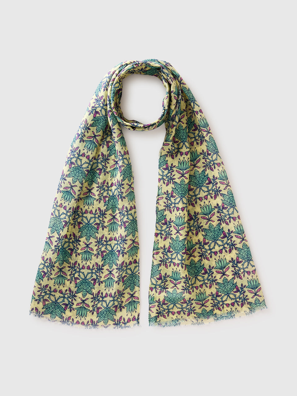 Patterned linen blend scarf - ucb_image_FS