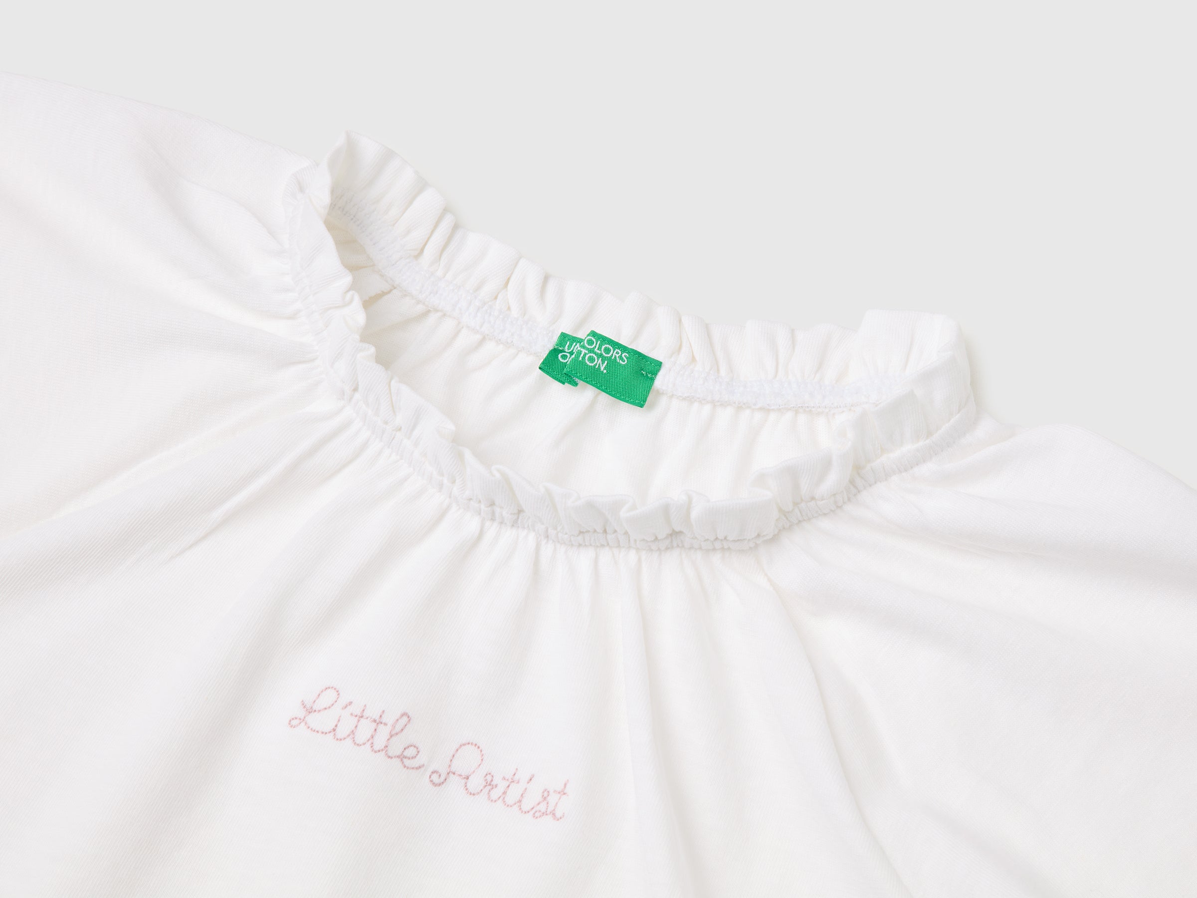 Linen blend ruffle neck T-shirt - ucb_image_DS1