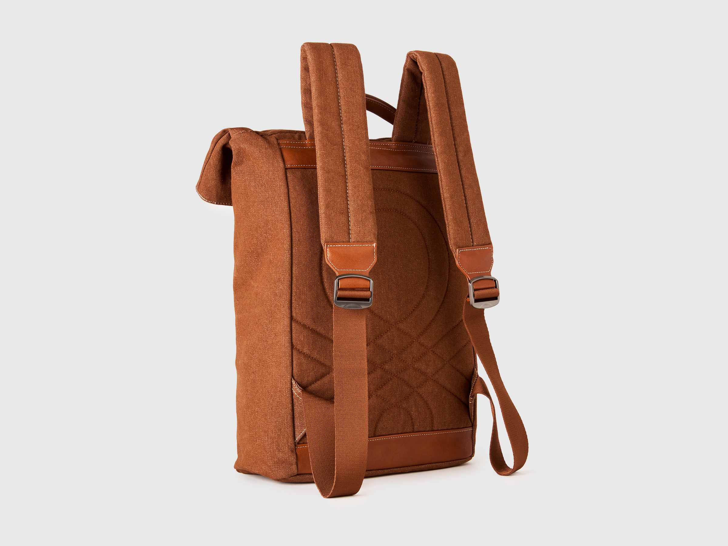 benetton leather backpack Canvas backpack