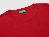 Strawberry red sweater in tricot cotton - ucb_image_DS1
