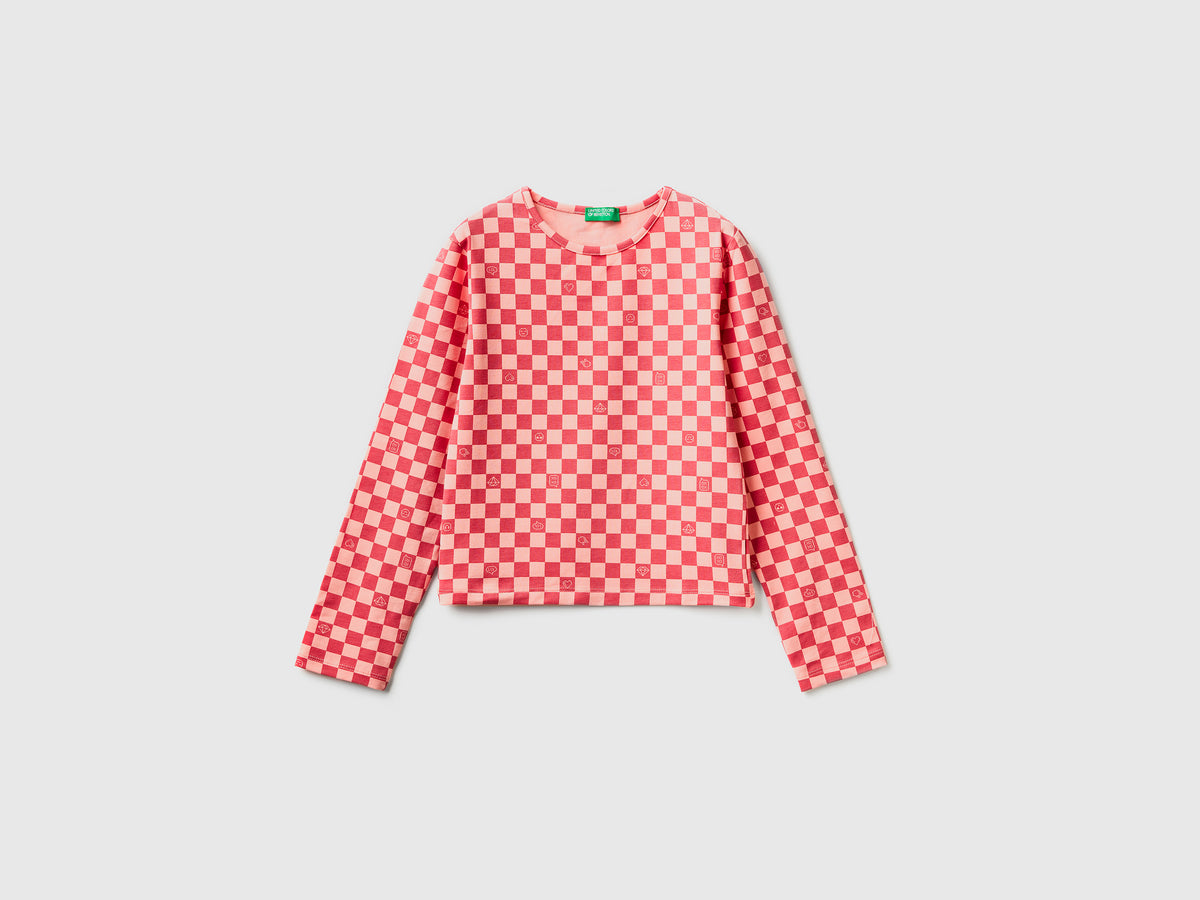 T-shirt aos quadrados em algodão stretch - ucb_image_FS