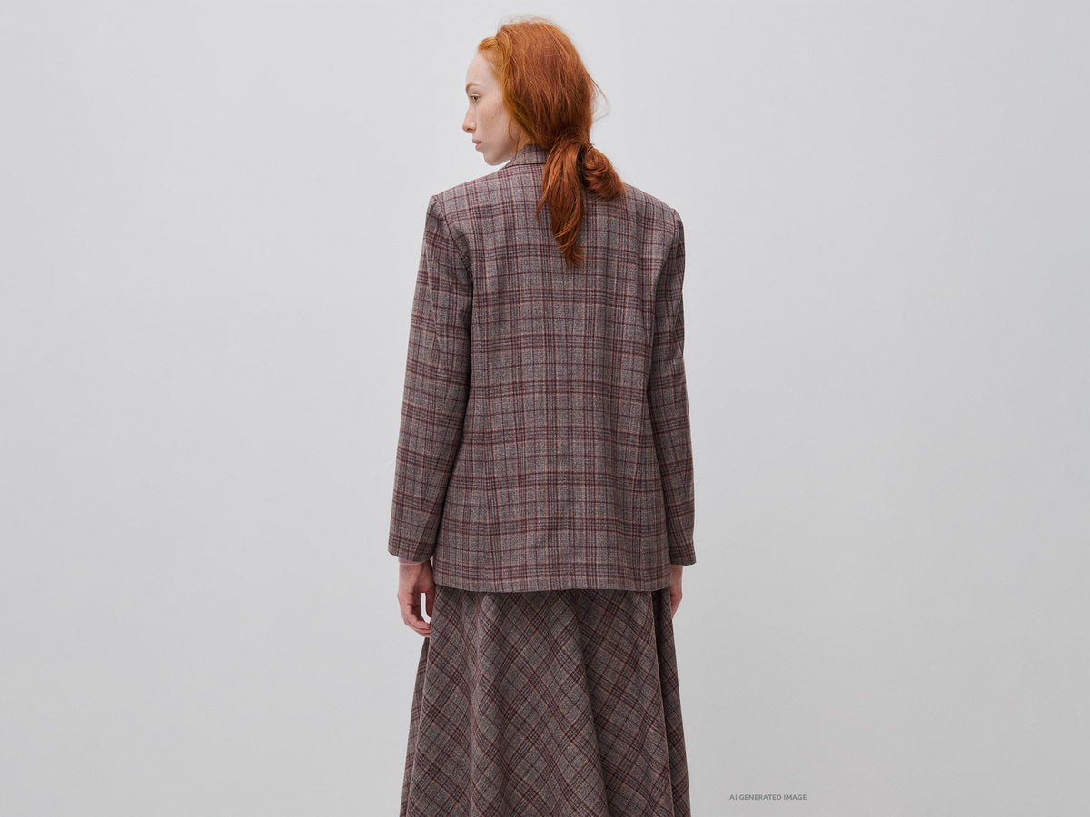 Blazer tartan trespassado em viscose mista - ucb_image_B