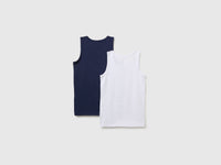 Duas t-shirts sem mangas de roupa interior em algodão stretch - ucb_image_BS