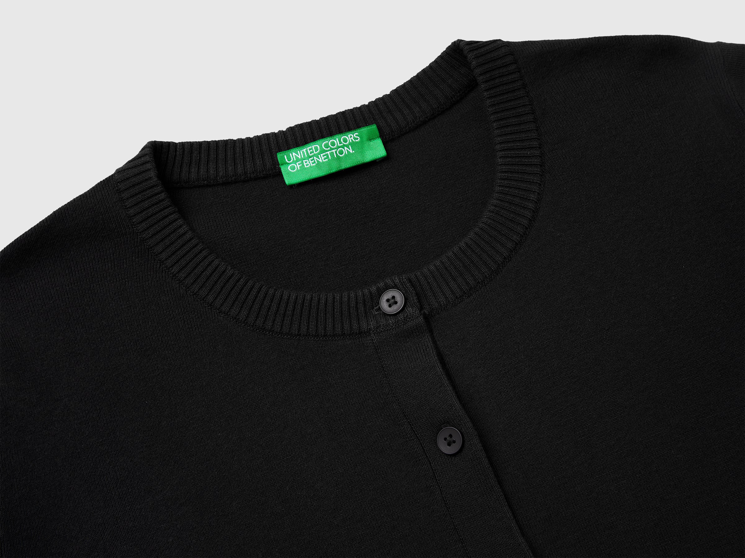 Black cardigan in tricot cotton - ucb_image_DS1