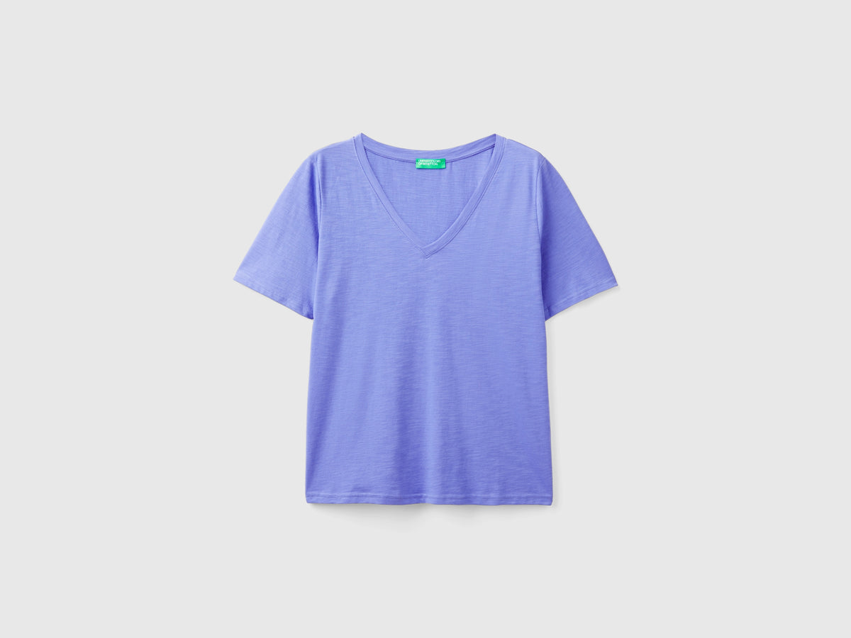 T-shirt decote em V em algodão flamé - ucb_image_FS