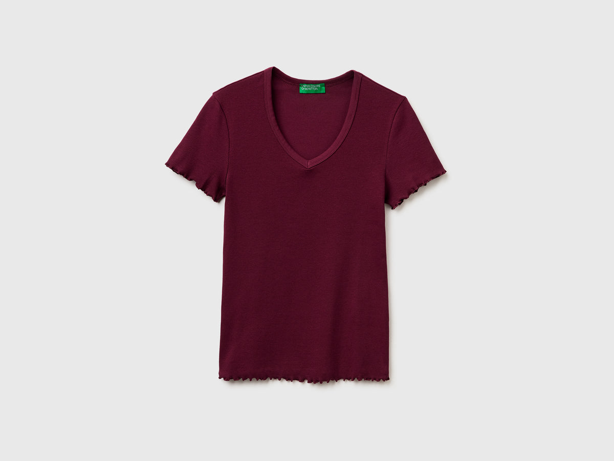 T-shirt decote em V canelado - ucb_image_FS