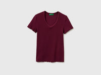 T-shirt decote em V canelado - ucb_image_FS