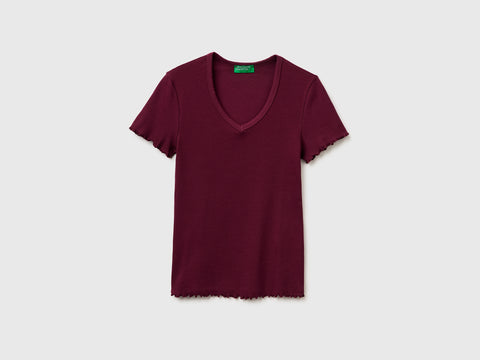 T-shirt decote em V canelado - ucb_image_FS