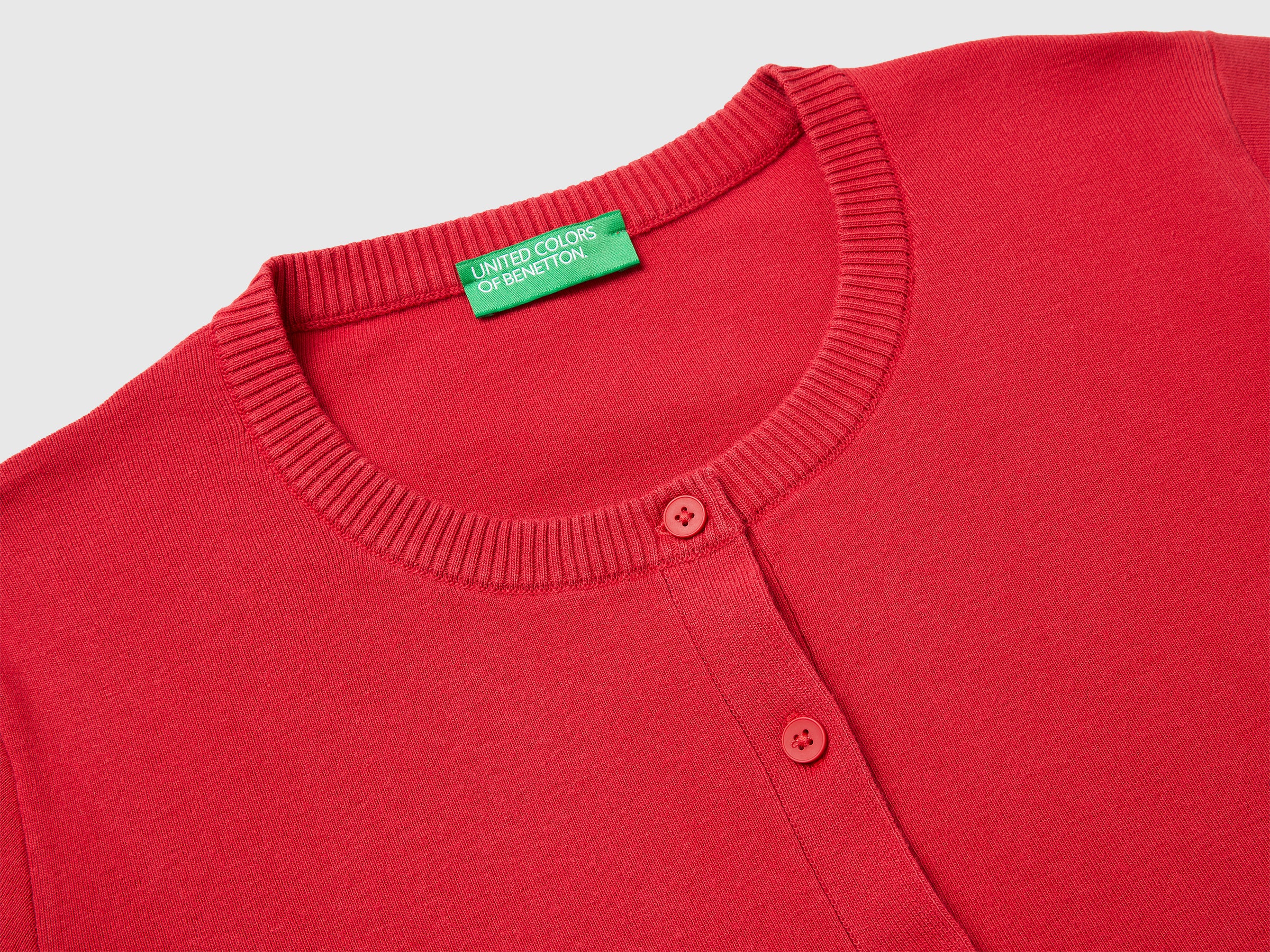 Strawberry red cardigan in tricot cotton - ucb_image_DS1