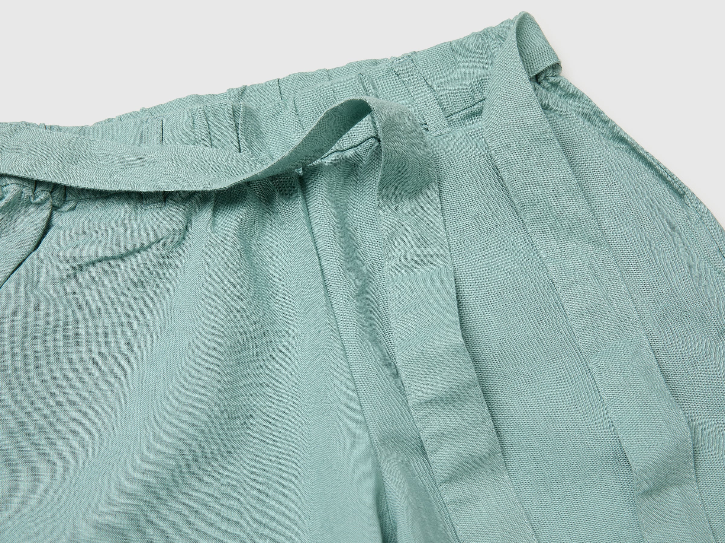 Linen blend trousers with sash - ucb_image_DS1