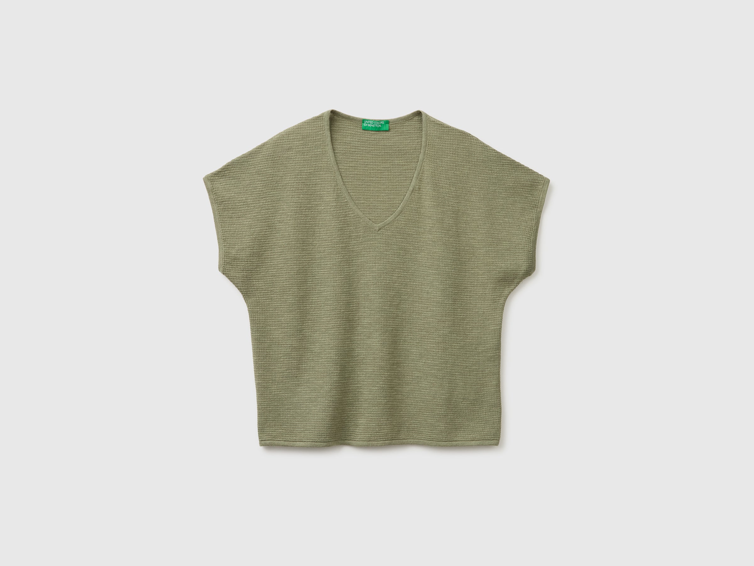V-neck sweater in linen blend - ucb_image_FS