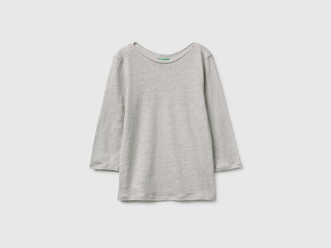 Boat-neck T-shirt in pure linen - ucb_image_FS