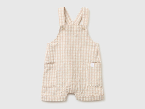 Checkered linen blend overalls - ucb_image_FS