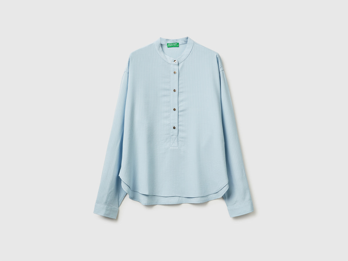 Striped blouse with mandarin collar - ucb_image_FS