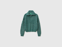 Camisola mélange com gola alta e meio fecho de correr - ucb_image_FS