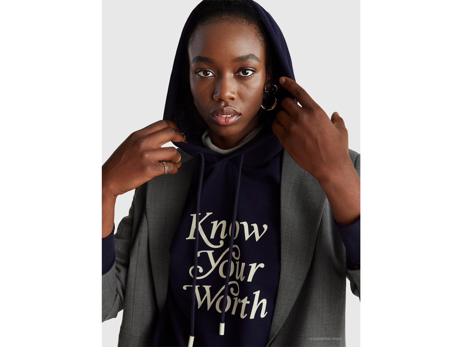 Hoodie with slogan