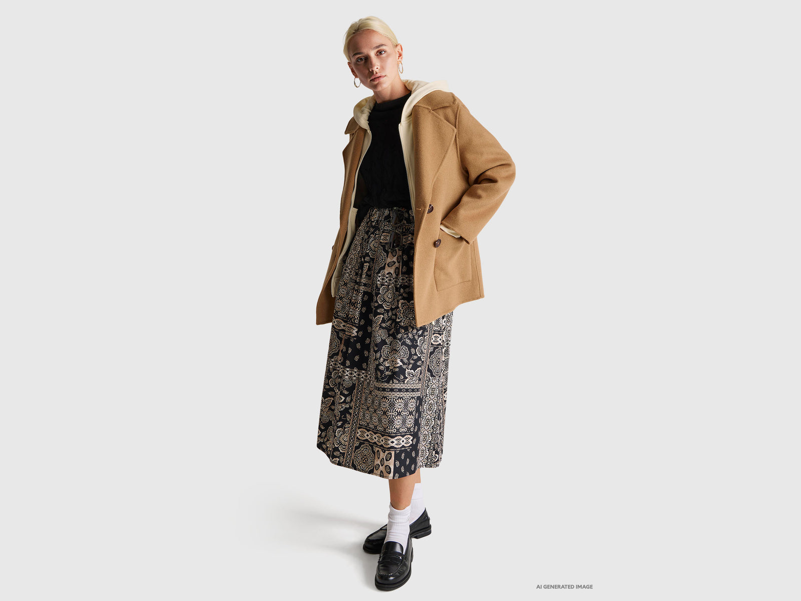 Skirt with bandana print
