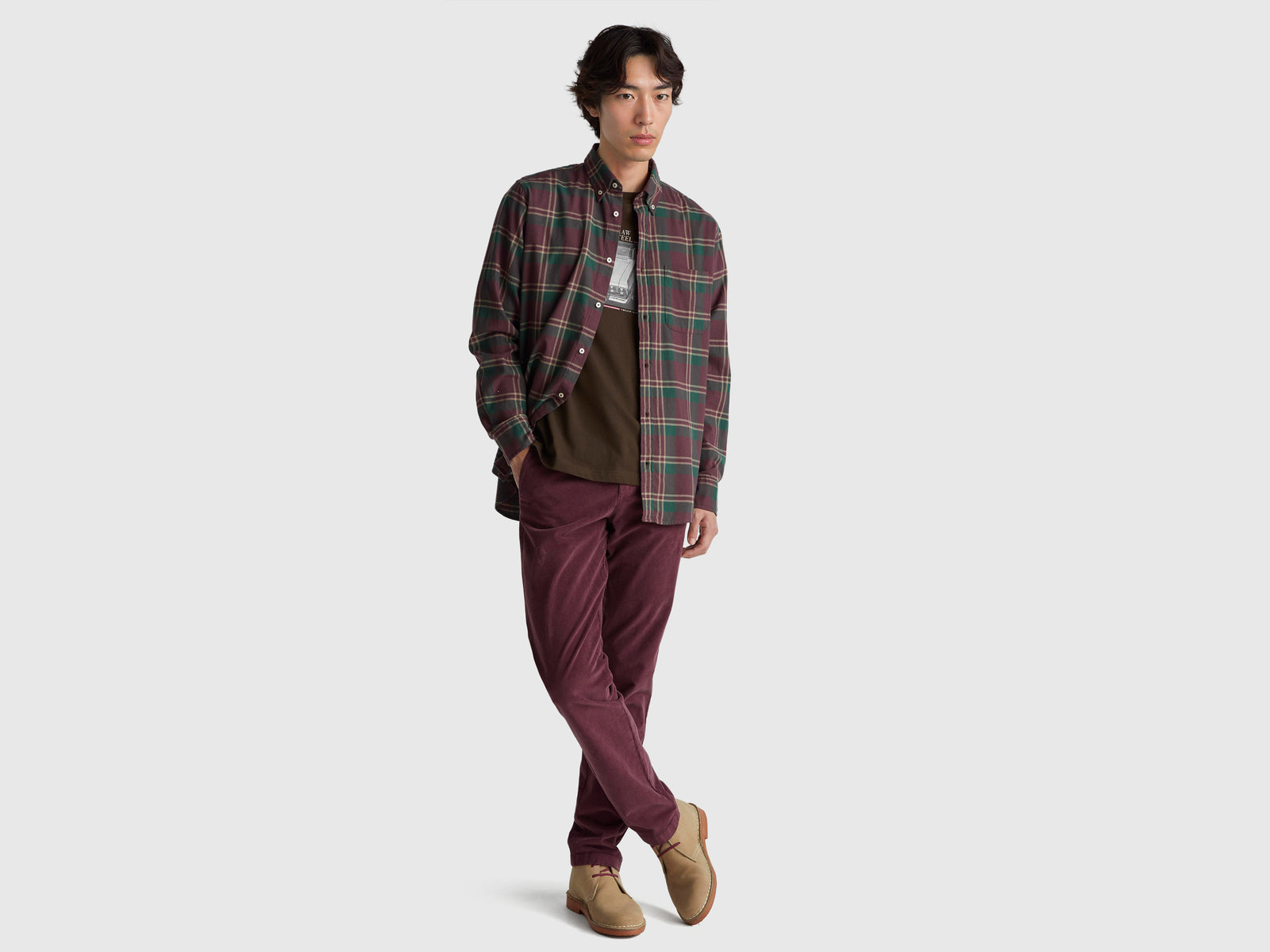 Slim fit stretch corduroy trousers