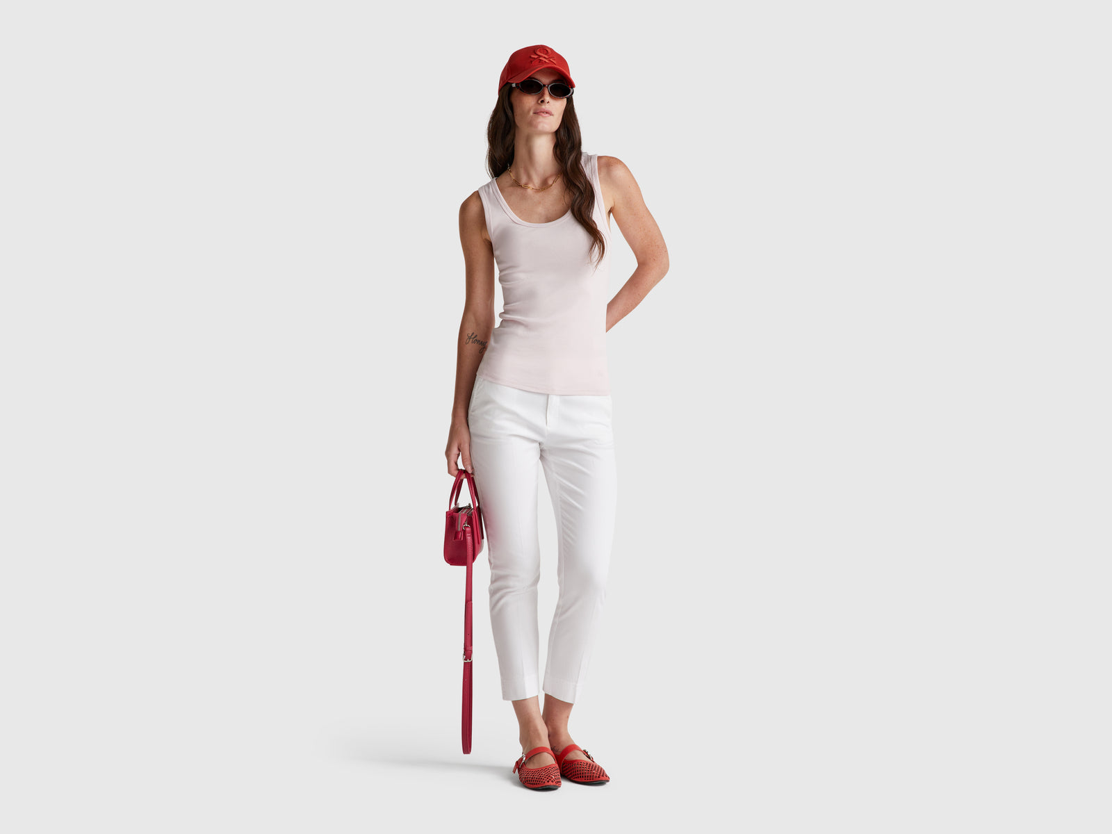 Cropped chinos in stretch cotton