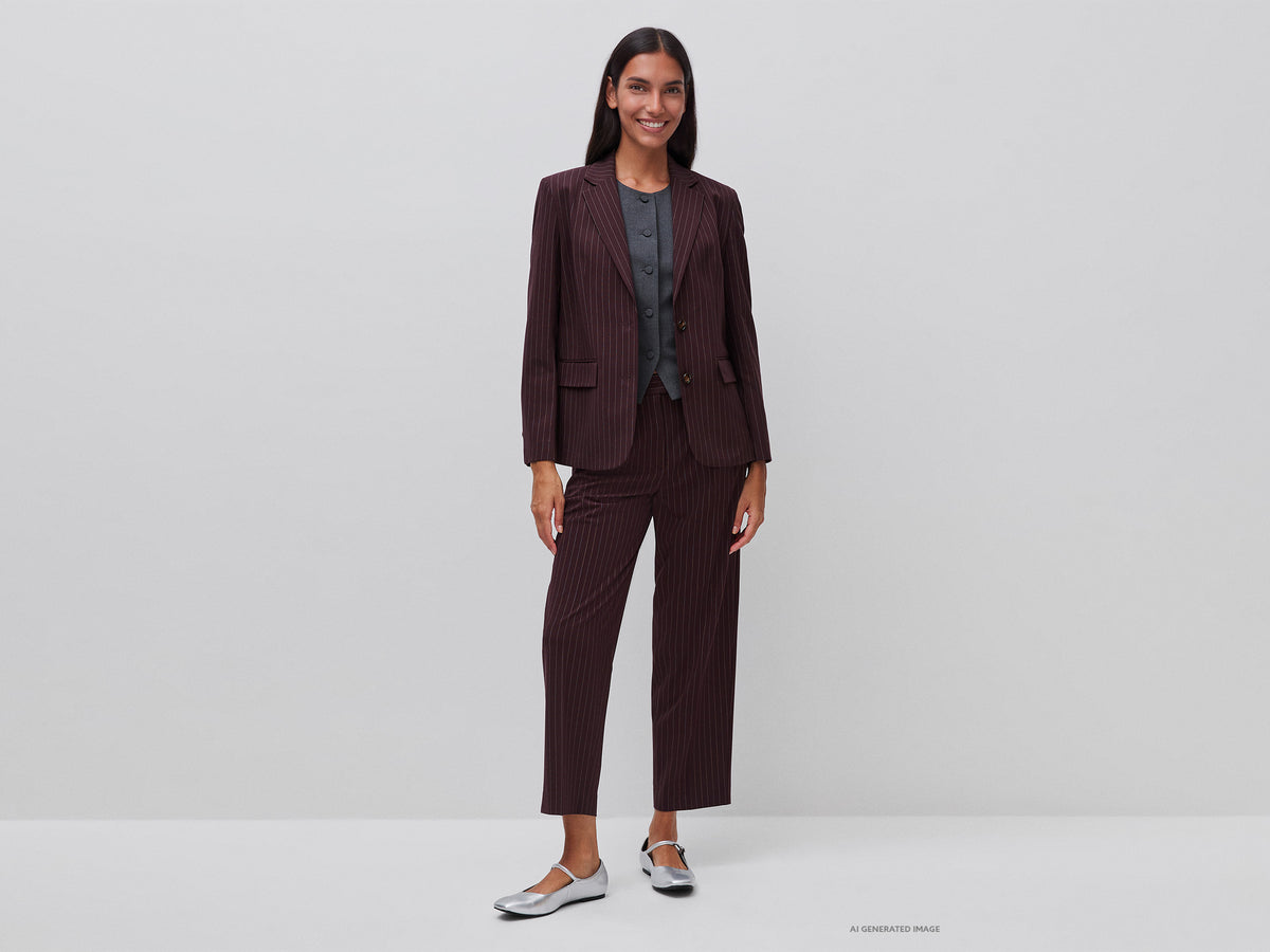 Comfort fit pinstriped blazer