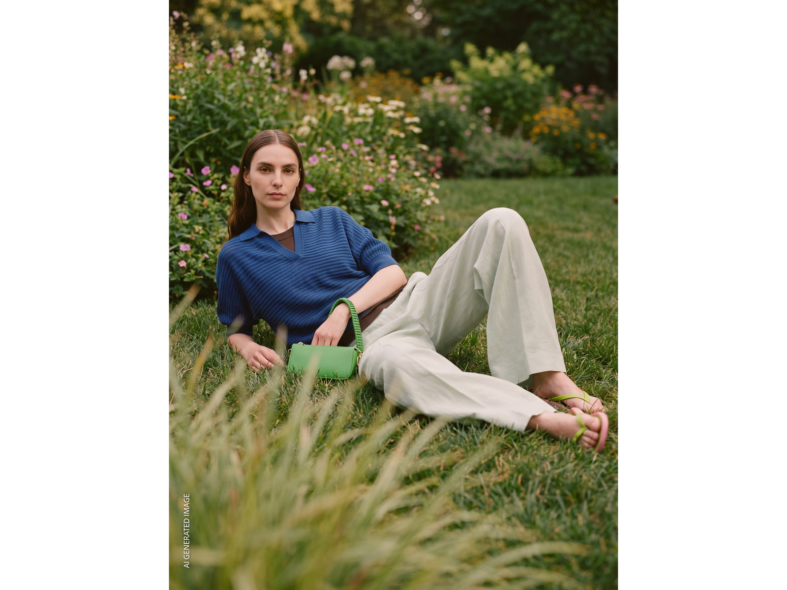 Perforated polo shirt in linen blend