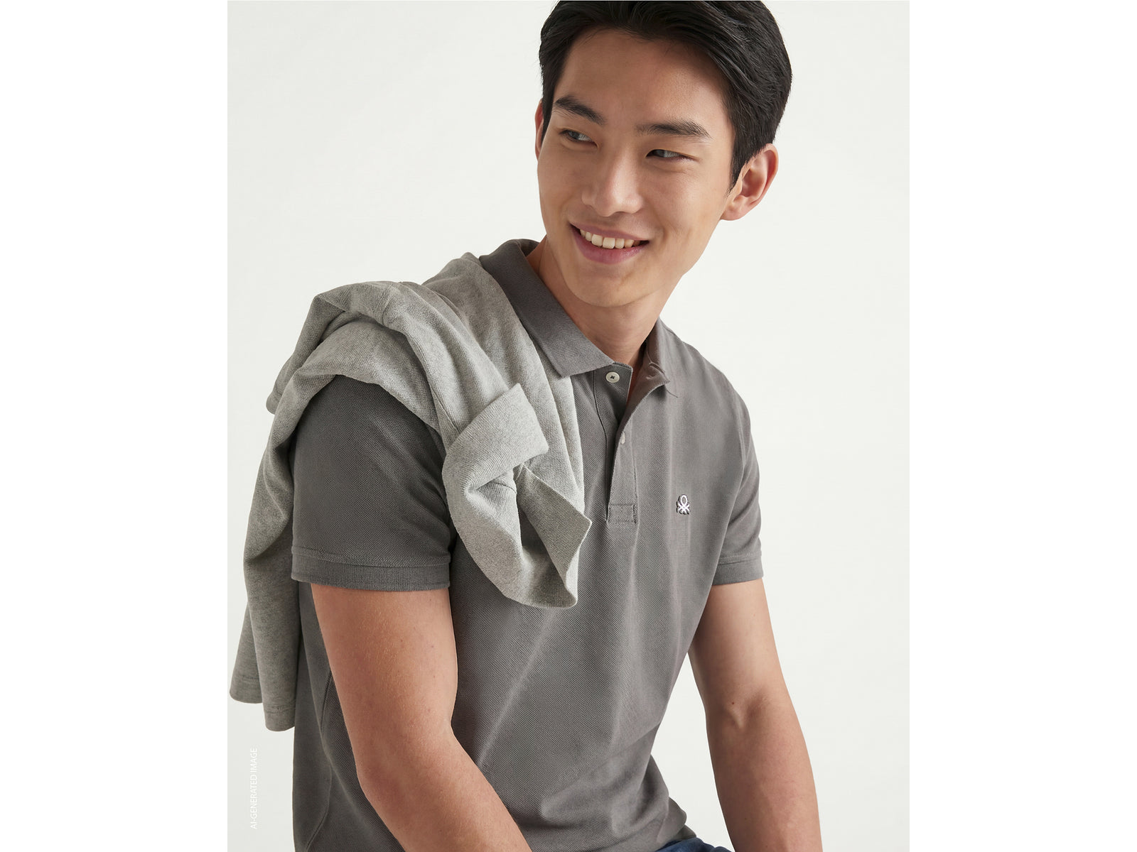 Mouse gray regular fit polo