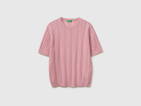 Short-sleeved linen blend sweater - ucb_image_FS