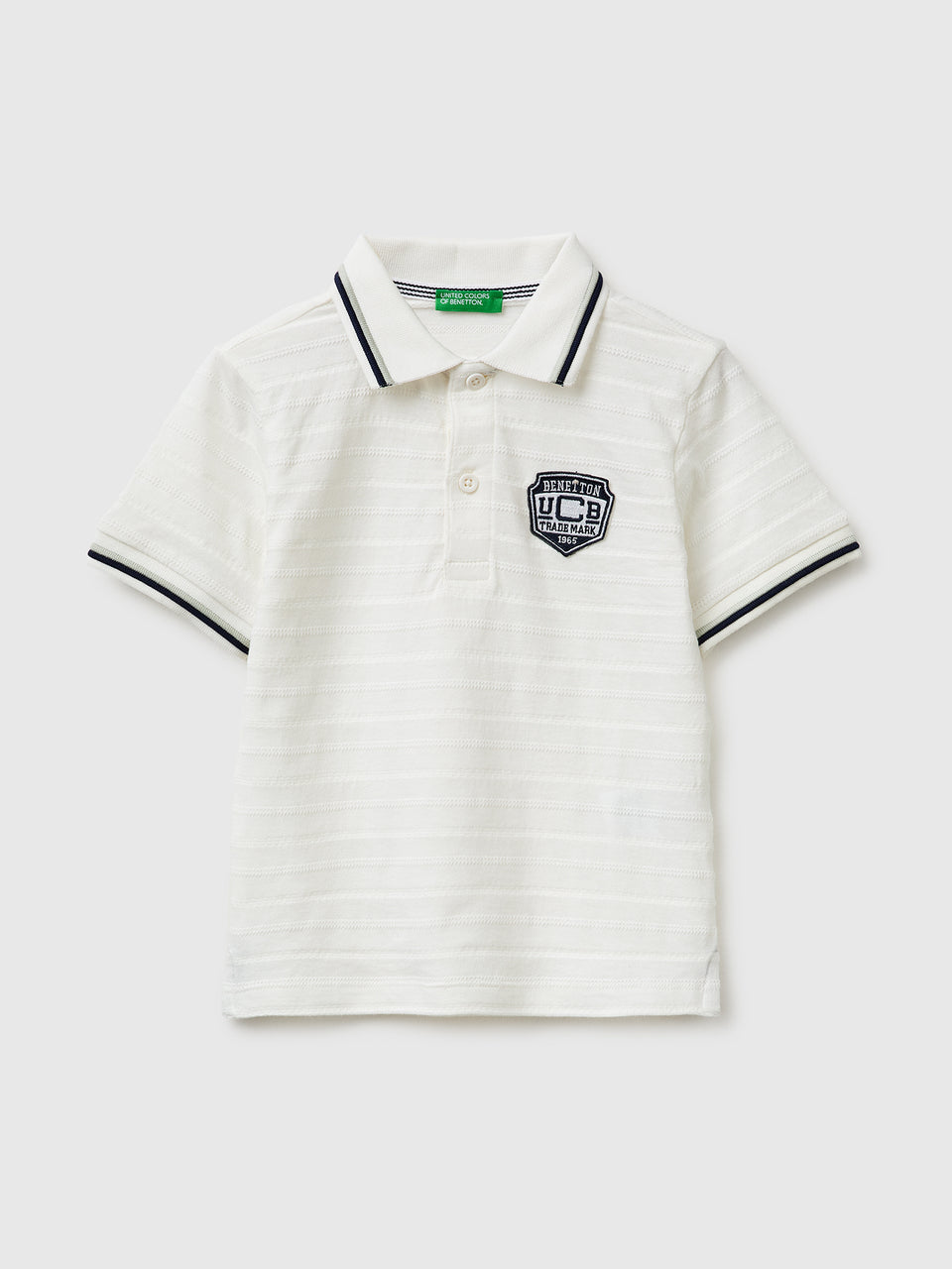 Striped polo shirt with patch - ucb_image_FS
