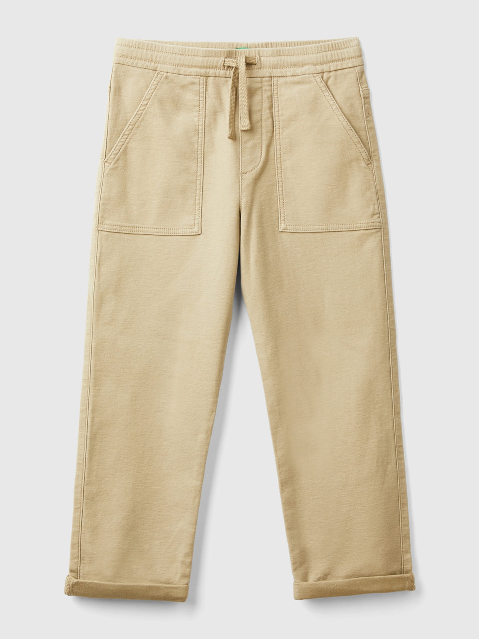 Joggers em mistura de algodão com cordão de ajuste - ucb_image_FS