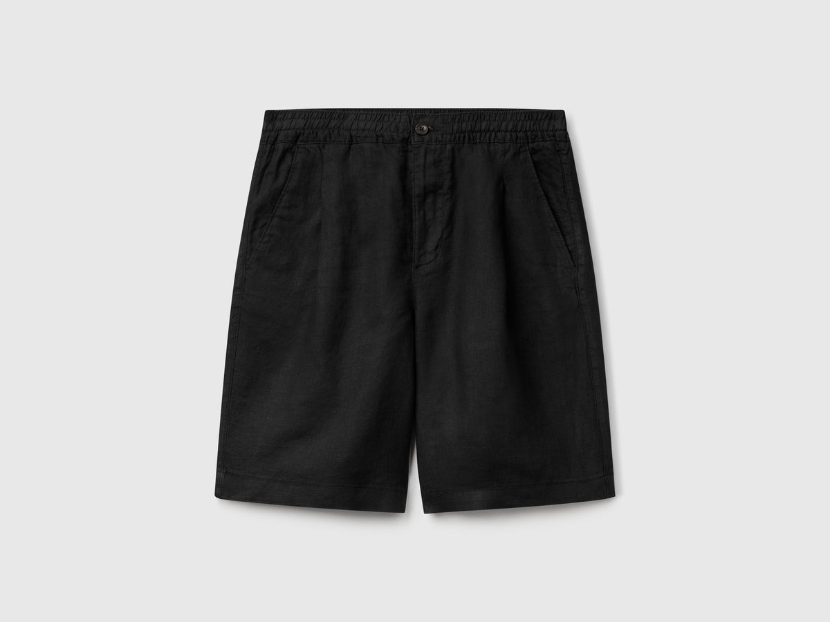 Bermuda shorts with drawstring in pure linen - ucb_image_FS