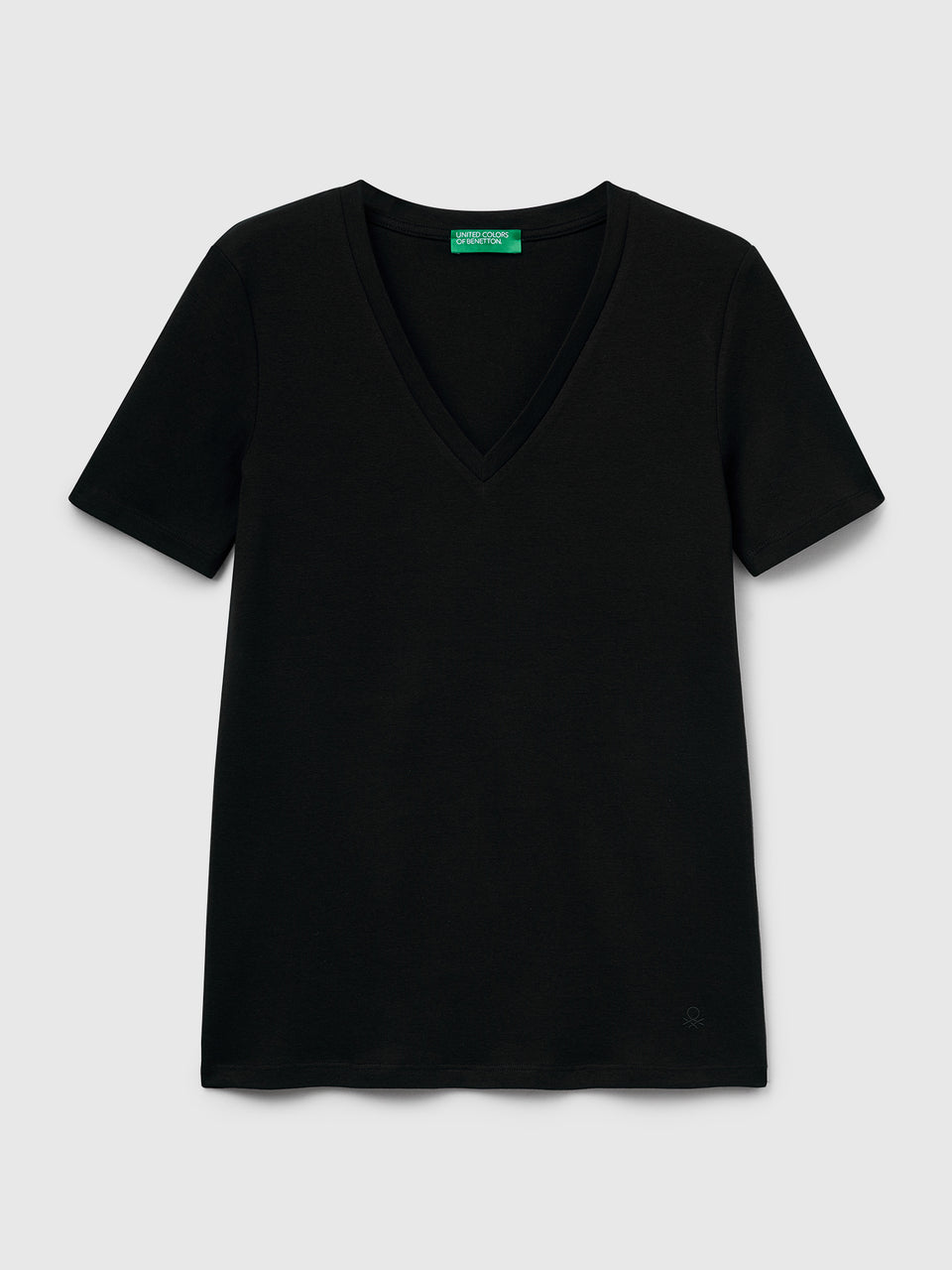 T-shirt em algodão puro com decote em V - ucb_image_FS