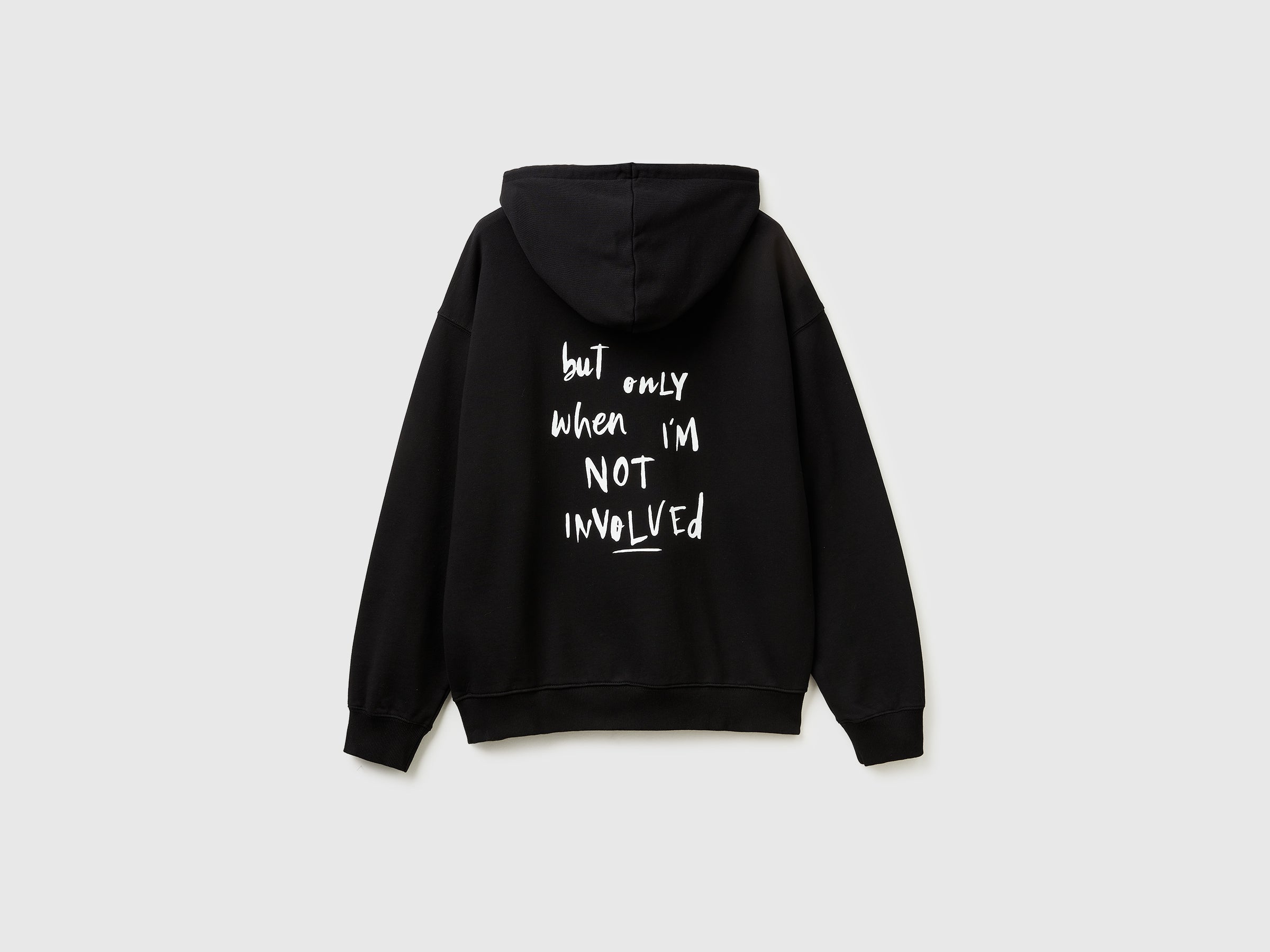 Sweatshirt with hood and slogan print - ucb_image_BS