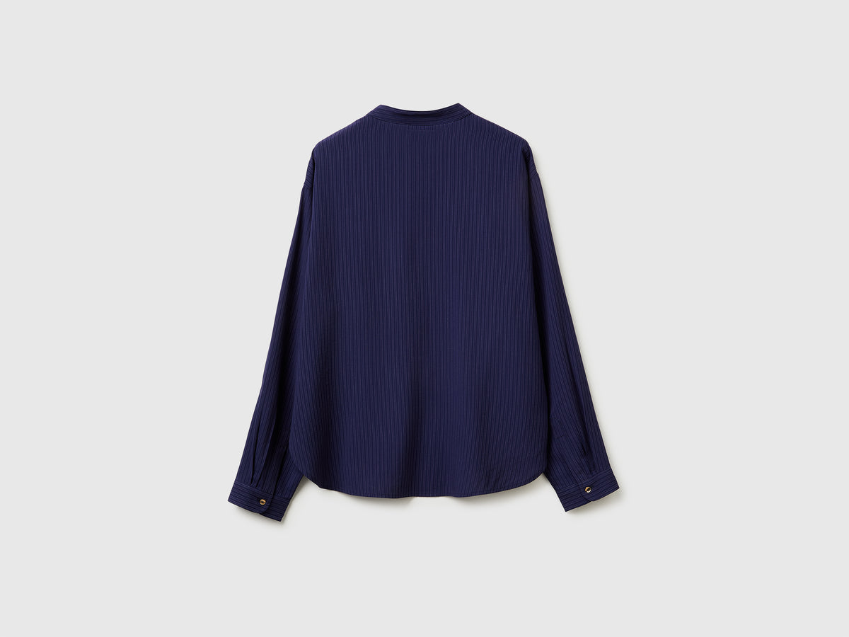 Blusa às riscas com gola coreana - ucb_image_BS