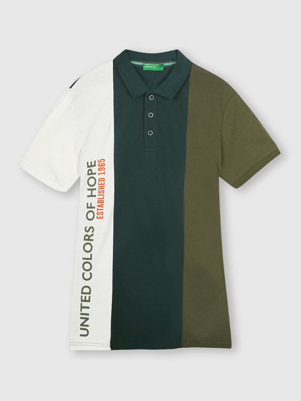 Pure Cotton Polo Shirt with Block Colour Print image number 1