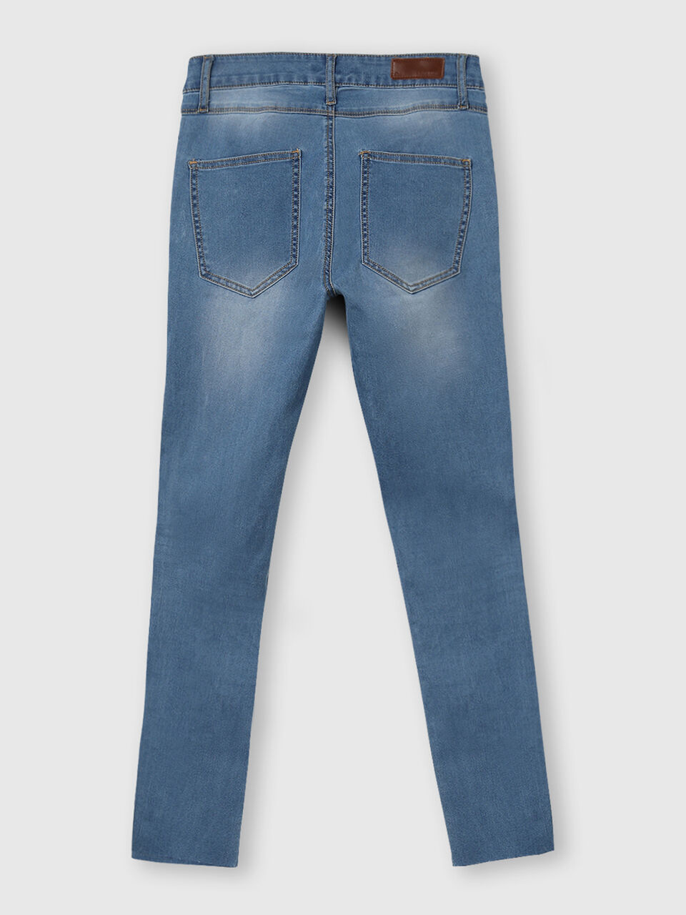 Cotton Ankle Length Denim with Distress image number 2