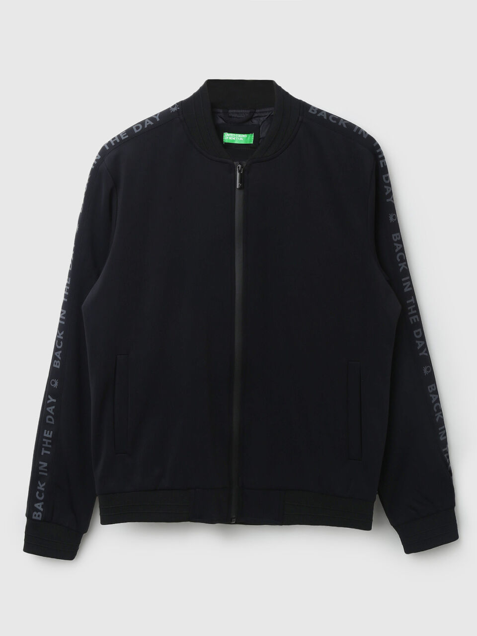 SLEEVE PRINT NEOPRENE KNIT JACKET image number 1