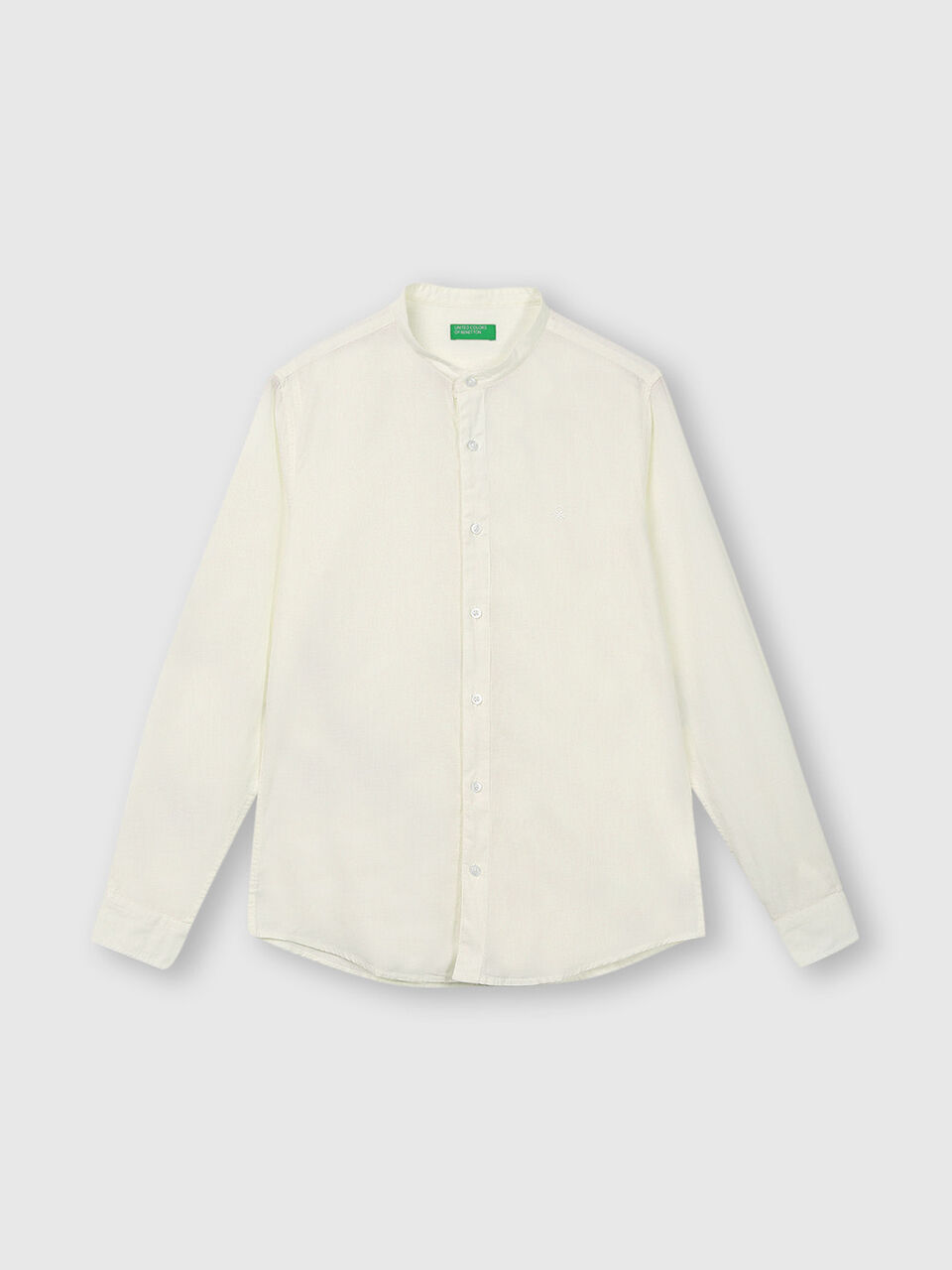Slub Mandarin Collar Shirt image number 1
