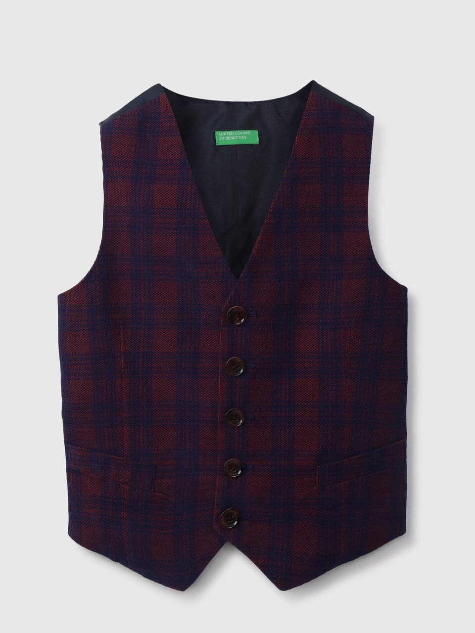 CORDUROY CHECK WAISTCOAT image number null